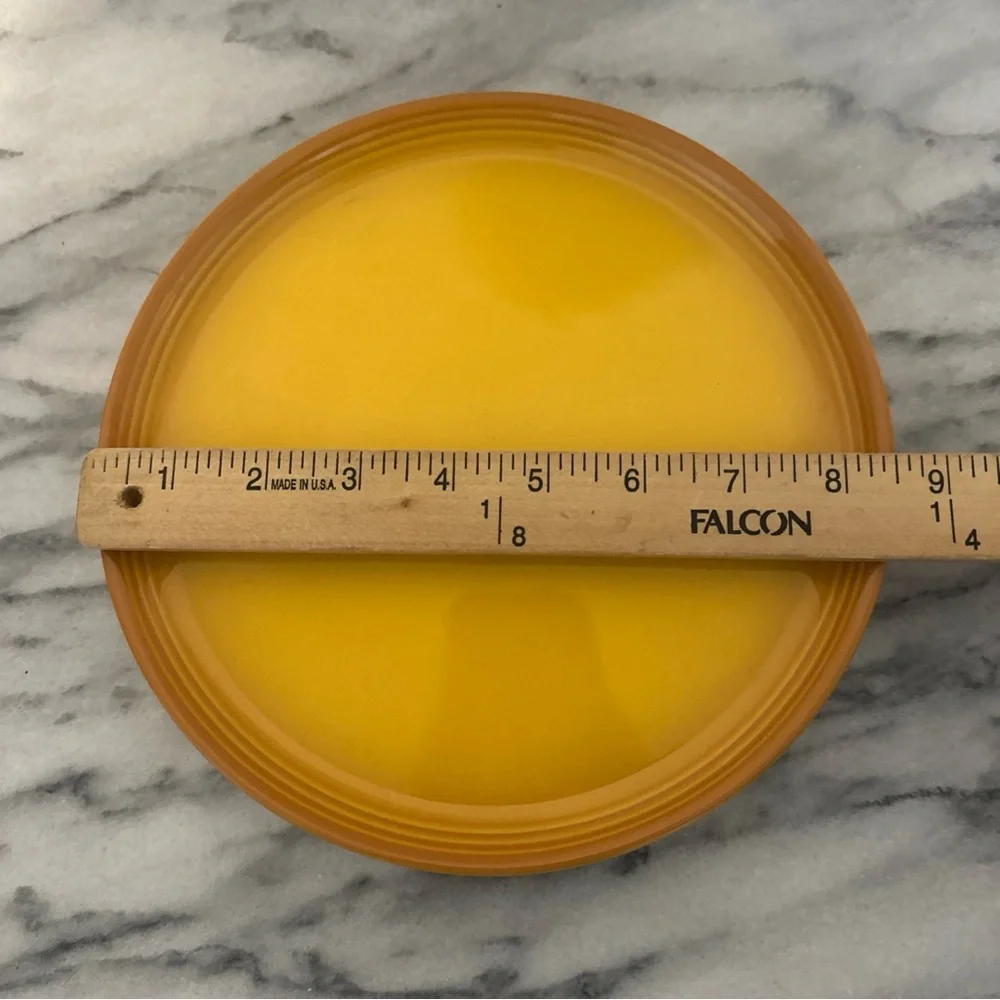 Set of Three le Creuset Yellow lunch Plates NEW NWT